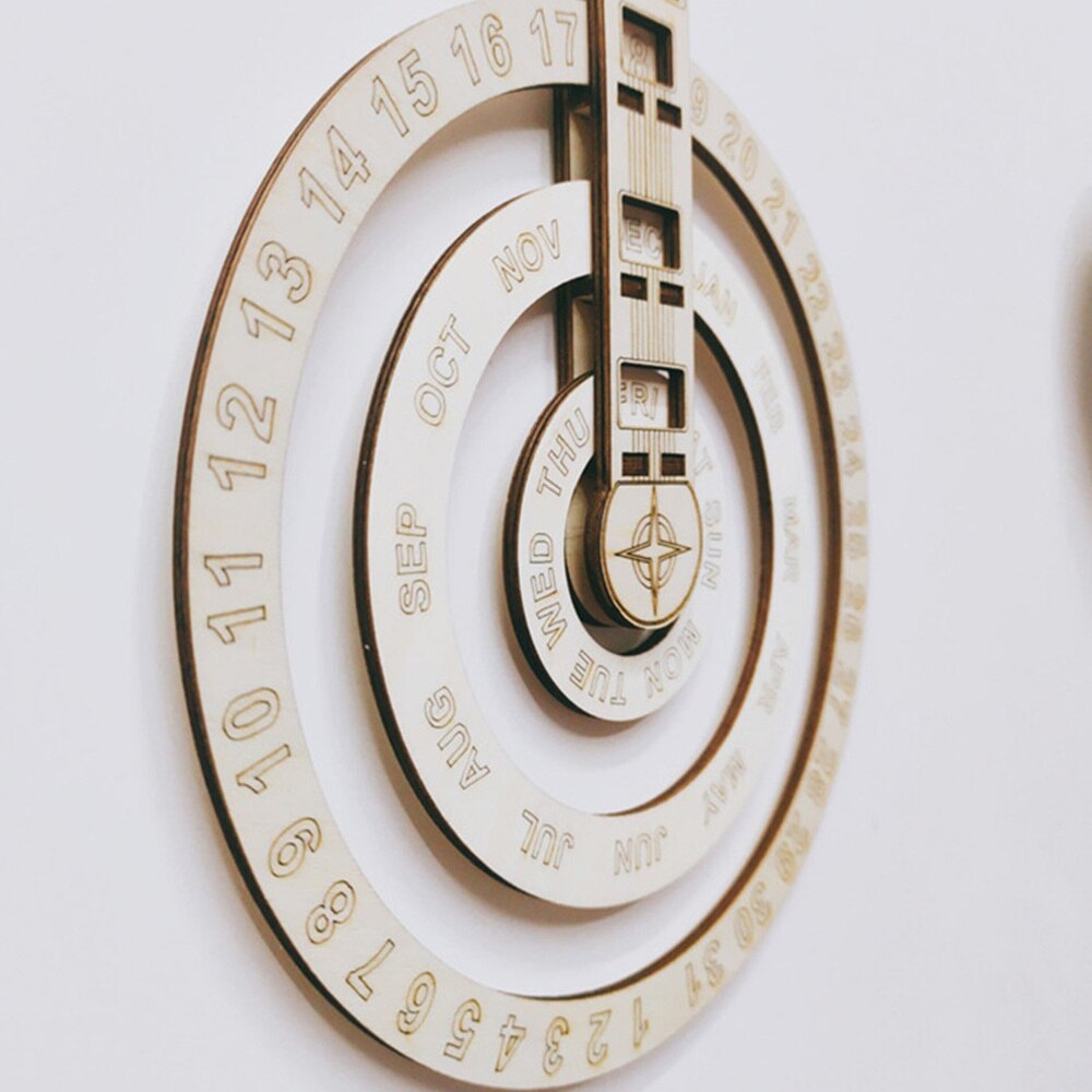 1pc Wooden Hanging Calendar DIY Calendar Home Office Wall Decoration