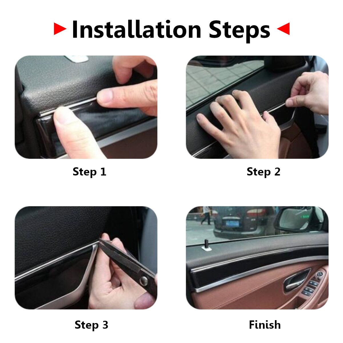 3 metros, Universal, Interior de coche, para exteriores, molduras adhesivas para bordes, decoración, tira embellecedora, estilismo para coches