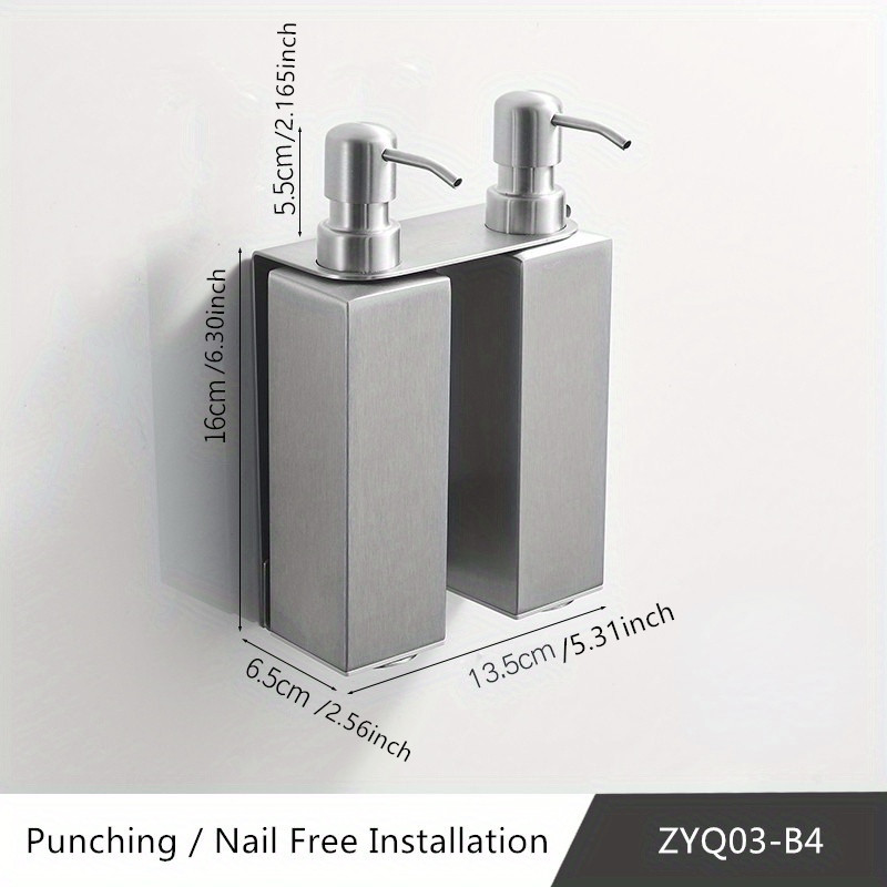 Flüssigkeit Seife Dispenser Bad Zubehör Edelstahl 304 Flüssigkeit Seife Organisieren Wand Montiert Flüssigkeit Hand Seife Spender: Navy Blau