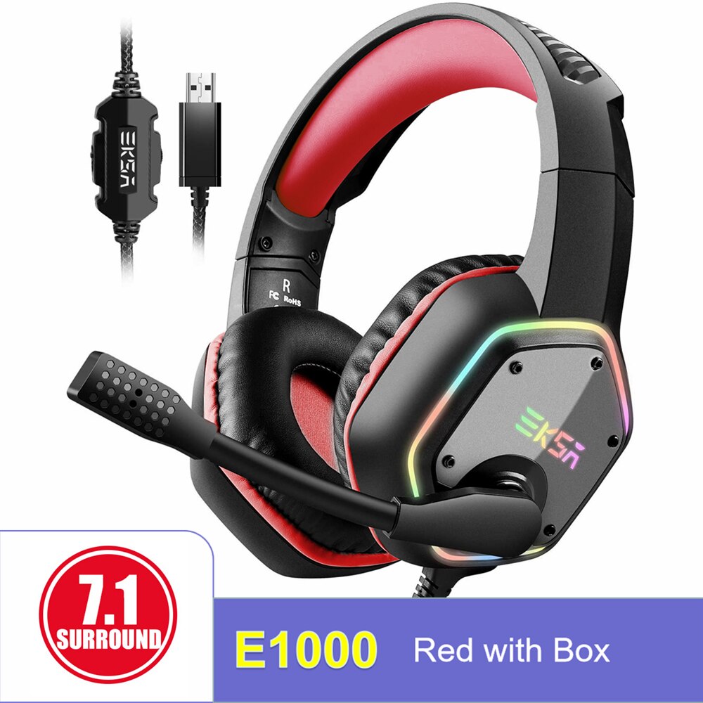 Eksa Pc Gaming Headset Gamer E1000 Usb 7.1 Surroun... – Grandado