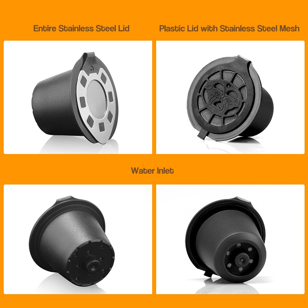 Reusable Nespresso Capsules 6 Pack Refillable Pods Compatible Nespresso Machines Crema Food Grade PP