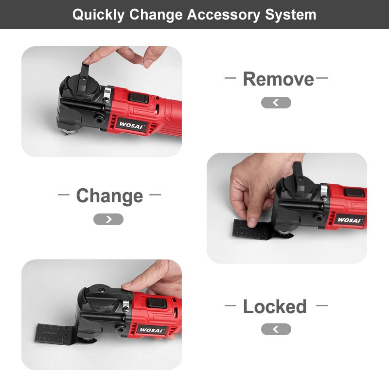 VVOSAI-herramienta oscilante eléctrica, herramienta eléctrica reacondicionada, 6 velocidades variables, 20V, recortadora inalámbrica