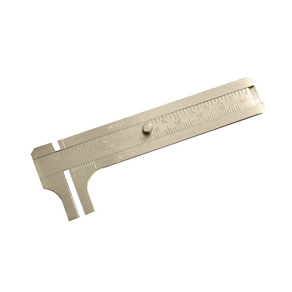 Solid Brass Practical Accurate Mini Portable Sliding Guitar Repair Vernier Caliper Retro Jewelry Measuring Ruler Double Scale