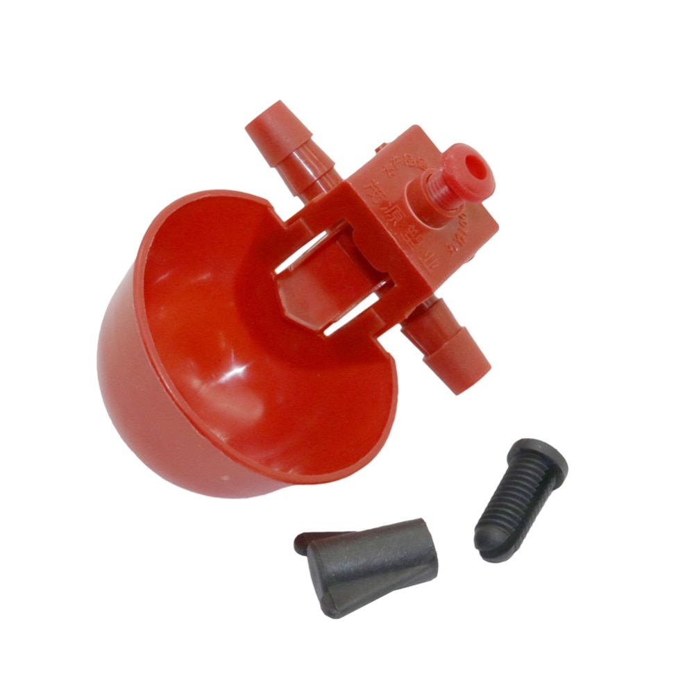 50 Sets Red Quail Waterer Animal Feeders Automatic Bird Coop Feed Poultry Chicken Fowl Drinker Water Drinking Cups