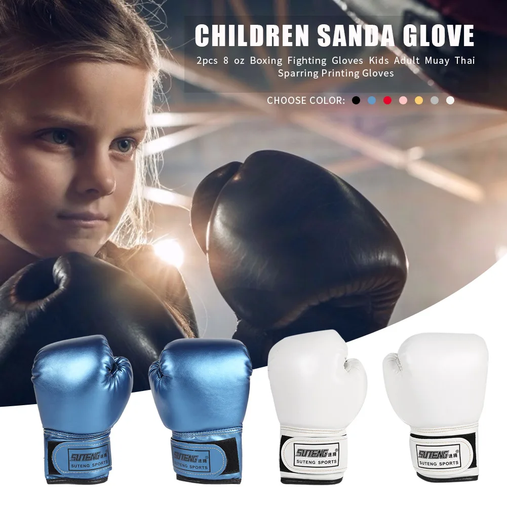 2 stks Kids Bokshandschoenen PU Leer MMA Vechthandschoenen Bokszak Kickboksen Thaise Handschoenen Professioneel voor Kinderen Kind Training
