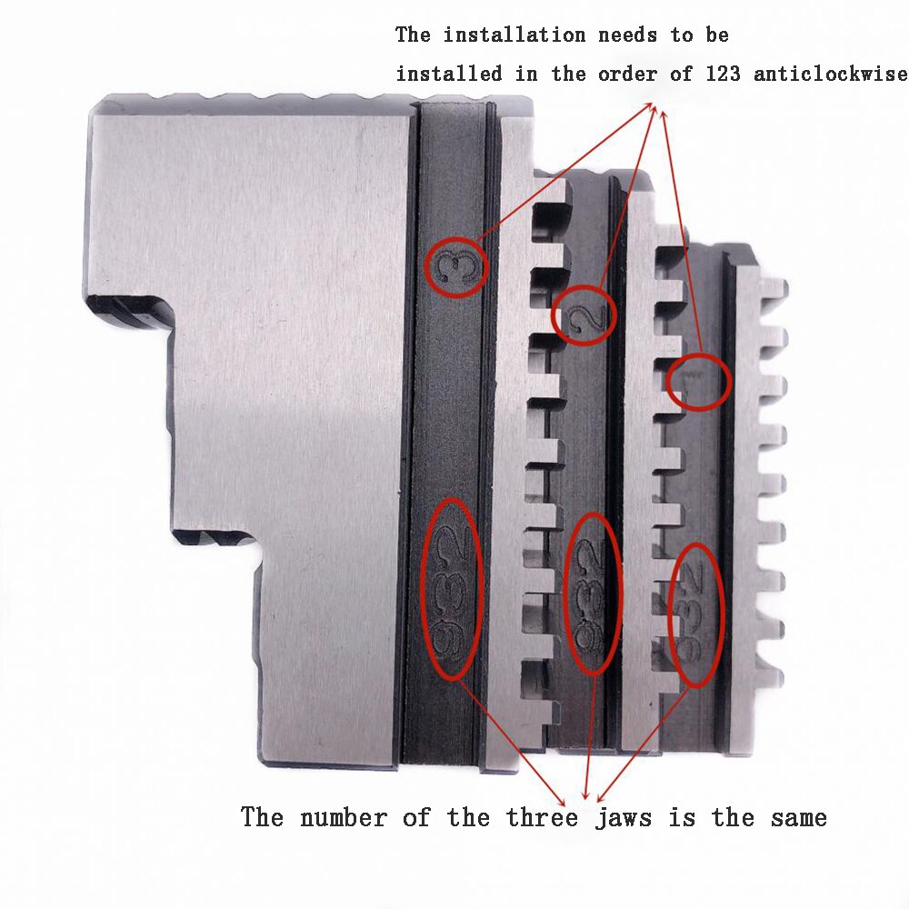 three jaws internal jaws chuck accessories for K11-80 chuck (universal chuck jaws) 3 jaw lathe chuck