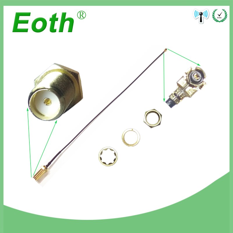 433MHz Antenna 2.5dbi SMA Male Connector 433 MHz antena Small size elbow 433m antenne Lorawan + 21cm RP-SMA/u.FL Pigtail Cable