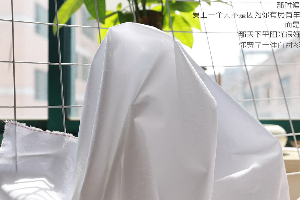 50 combed cotton white shirt fabric matte and impervious cotton plain poplin garment fabric sewing cloth