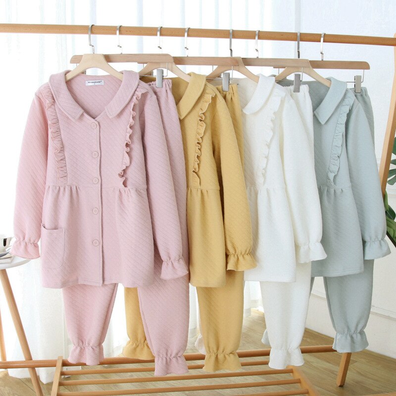 Fdfklak Katoen Borstvoeding Kleding Zwangerschap Feeding Homewear Lente Herfst Lange Mouw Zwangere Moederschap Pyjama