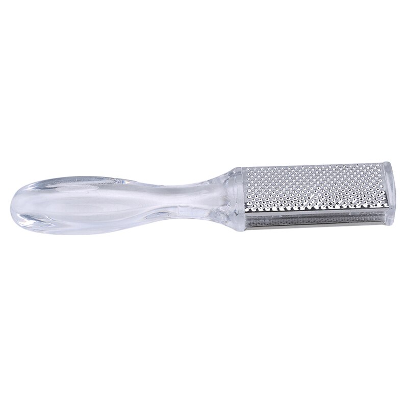 Hard Dead Skin Remove Plastic + Stainless Steel Transparent Foot Rasp File Scrubber Grater Callus Pedicure Tool Exfoliating Tool