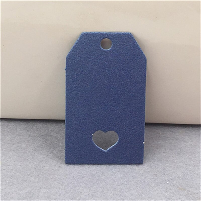 500 stks/partij Handgemaakte 5x3 cm Kraft Papieren Kaart Tag Voor Bruiloft Engagement Party Decoratie Tassen Garment Recycle prijs Label Label: dark blue