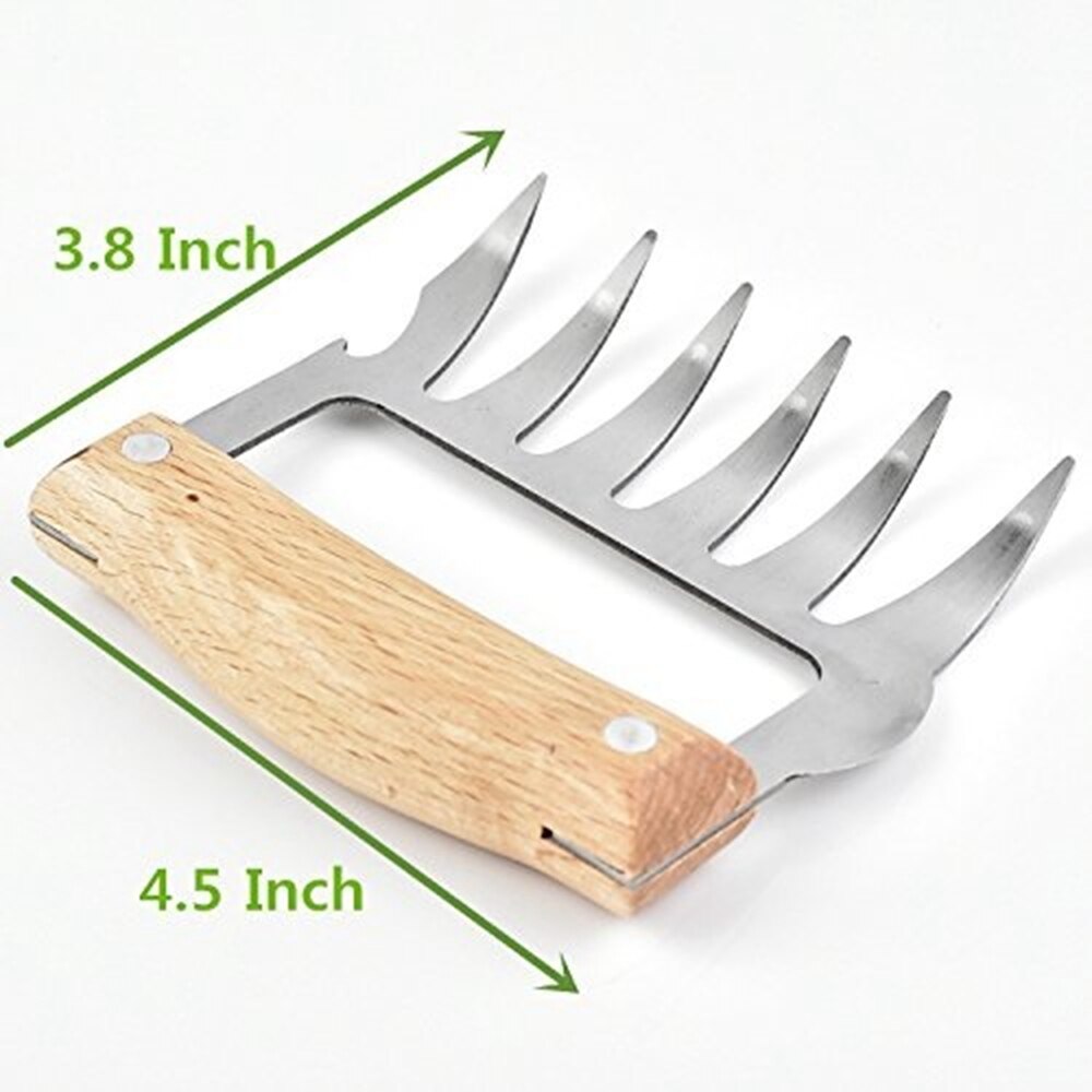 1 sztuk widelce niedźwiedzi pazur ze stali nierdzewnej drewniany uchwyt mięwięc podzielone łzawienie ciało wielofunkcyjne mięwięc strzęp wieprzowina zacisk narzędzie robić grillowania
