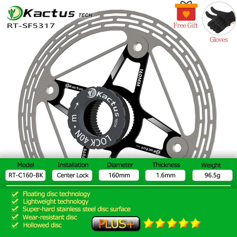 KACTUS Rotore del freno a discoteca per bicicletta ultraleggero 140/160mm Blocco centrale Addensare AL7505 Freno a galleggiante a discoteca a raffreddamento rapido per bici da strada MTB EBike: Grigio chiaro