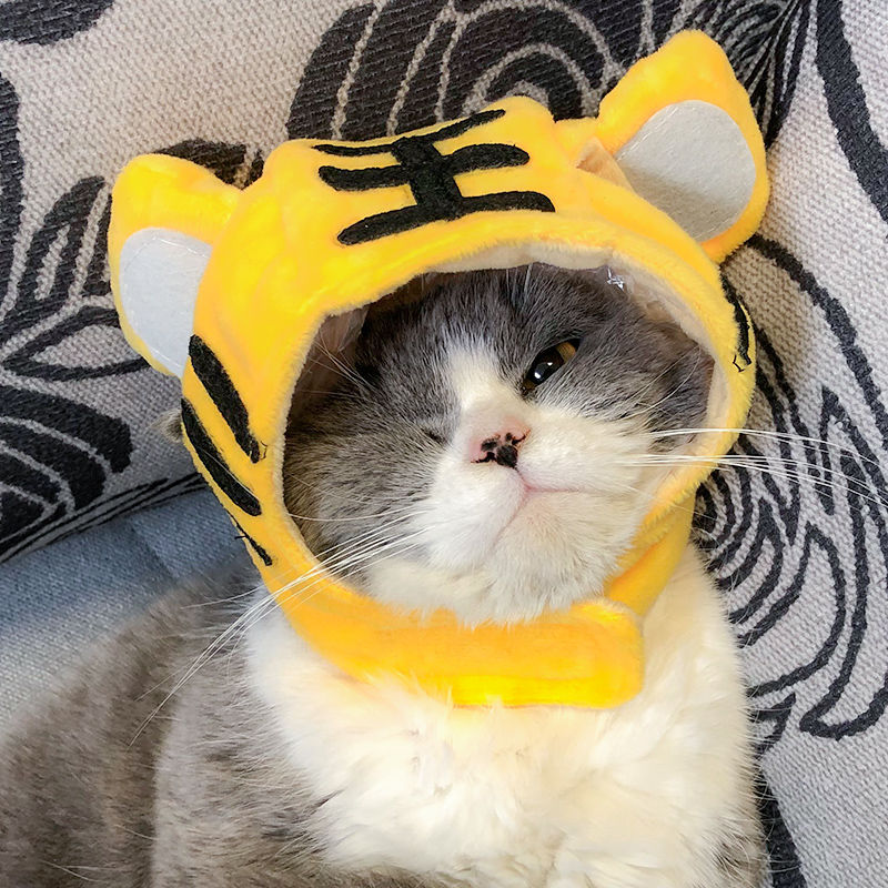 Grappige Kleding Voor Katten Leeuw Manen Kat Kostuum Leeuw Haar Pruik Cap Hond Kostuums Voor Kleine Honden Kerst Pet Halloween kostuums: Tiger caps