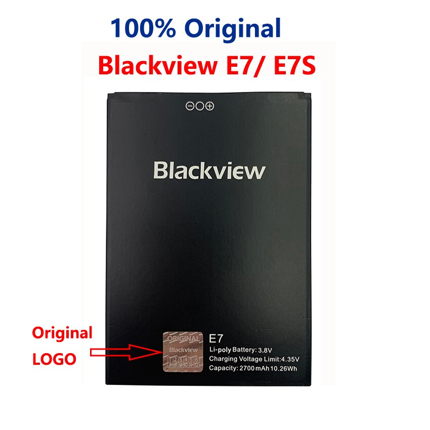 100% Original For Blackview A7 A5 A60 E7 E7S A8 Max A20 BV4000 BV5000 BV6000 BV6000S BV7000 BV8000 BV9000 Pro Phone Battery: E7 E7S