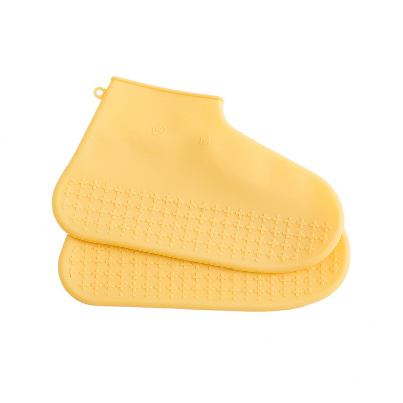 Herbruikbare Waterdichte Schoen Cover antislip Regen Laarzen Overschoenen Siliconen Elastische Covers Protector Vrouwen Mannen Schoenen Accessoires: YELLOW / M