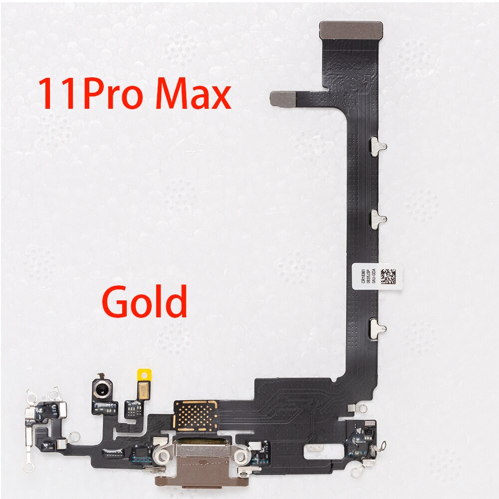 1pcs USB Charging Charger Port Flex Cable For iPhone 11 12 pro Max mini Dock Charger Connector With Microphone Flex Replacement: for 11promax gold