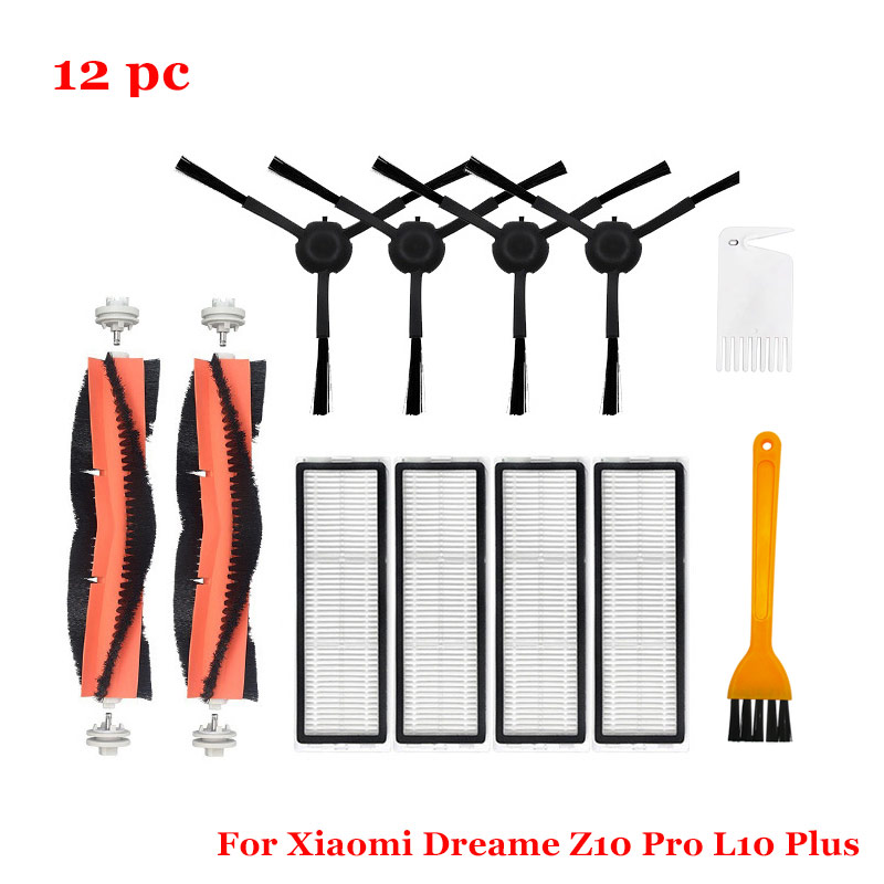Accesorios para aspiradora Dreame bot Z10 Pro / L10 PLUS XiaoMi Mijia STYTJ05ZHM, Robot vacío automático, cepillo principal/lateral, filtro: Chocolate