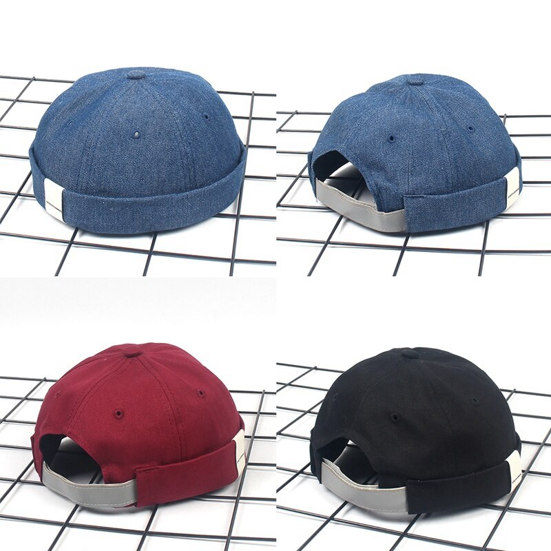 Mode Katoen Brimless Hoed Retro Rolde Manchet Beanie Hoed Straat Trend Casual Mannen Vrouwen Cap Unisex Cap