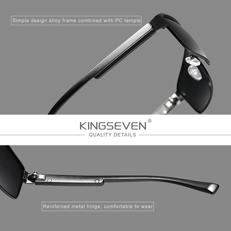 KINGSEVEN Men Polarized Photochromic Sunglasses Women Chameleon Sun Glasses UV400 Anti-glare Driving Square Eyeglasses