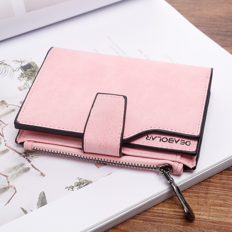 Retro Women's Wallets Fresh 's Buckle Purse Brand PU Leather Card Purse Lady Business Wallet Female Clutch Coin Purse