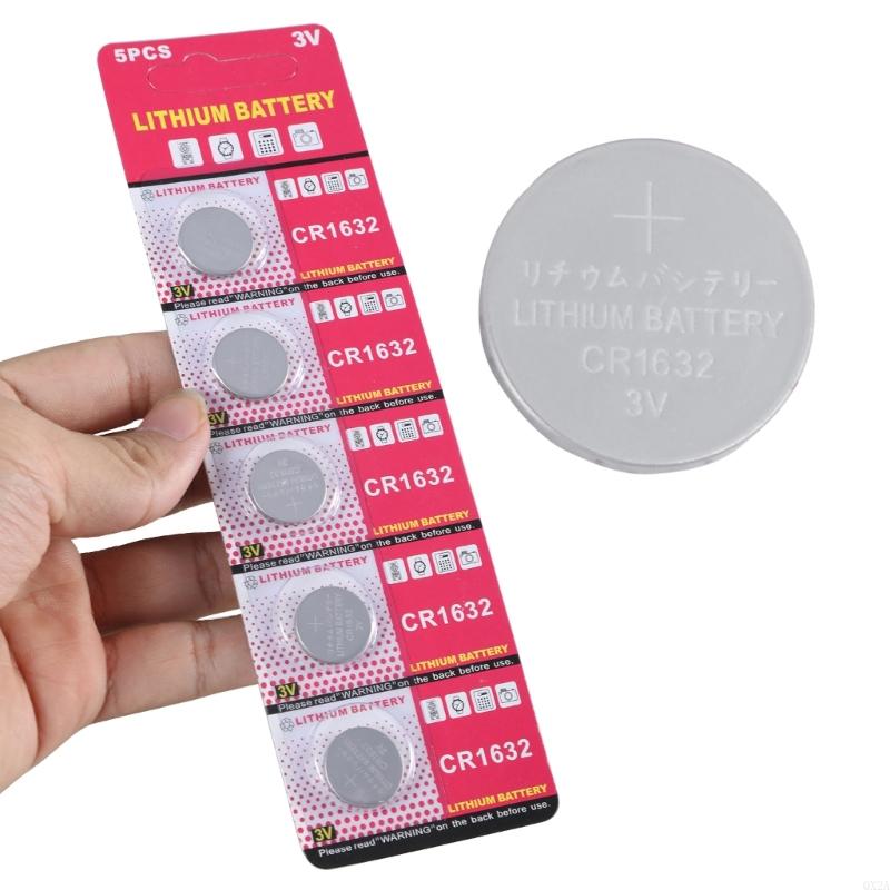 QX2A 5Pcs 3V CR1632 Lithium Button Battery Coin Cell Button Watch Batteries For Toy