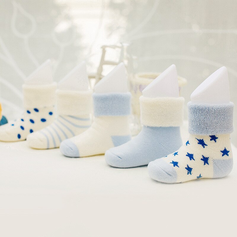 5 Pairs/Lot Thick Baby Kids Socks Winter Soft Warm Socks for 0-3 Years Boys Girls Thermal Newborn Floor Socks Cute Toddler Socks: 1 / 0--6M