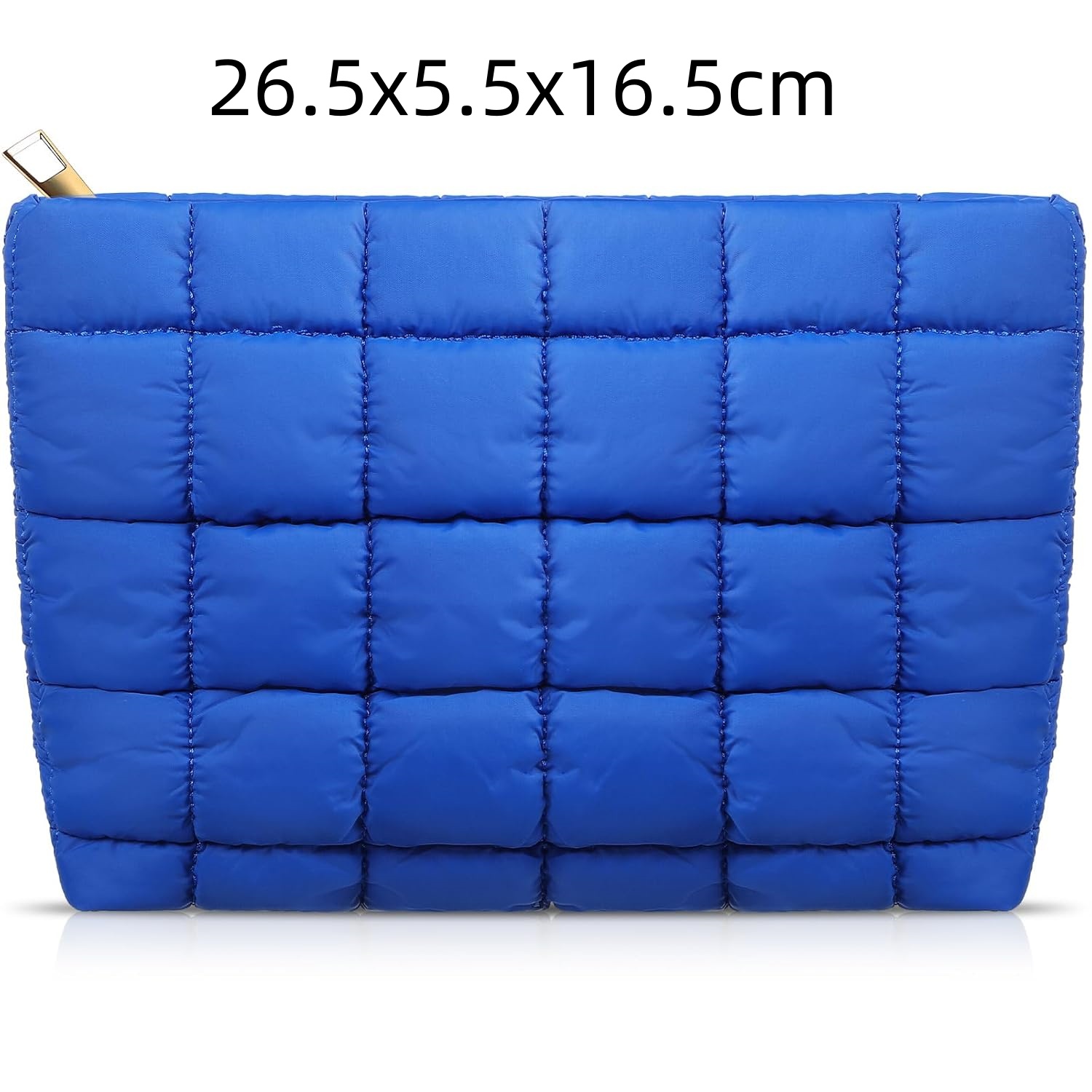Makeup Bag Travel Toiletry Bag, Puffy Padded Make Up Bags for Women Makeup Organizer Case, Wide-open Pouch Purse Travel Essentia: Silver