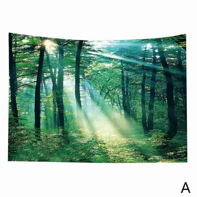 Foresta Pianta Paesaggio Arazzo Paesaggio Naturale Arazzo Mandala Coperte E plaid Parete hippy Indiano Della Boemia sospeso arredamento Copriletto C4T0: A