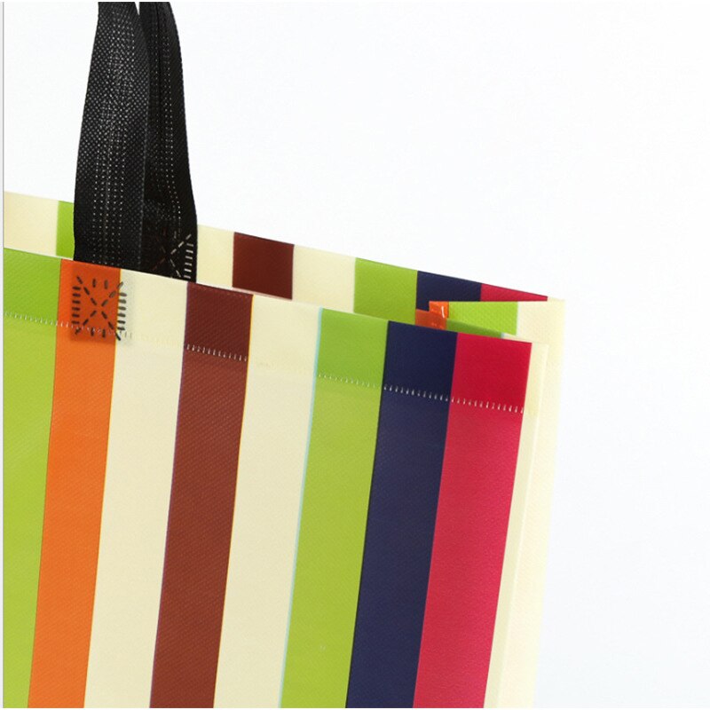 A righe tessuto non tessuto Borse per la Spesa Riutilizzabili 2020 di Grandi Dimensioni Pieghevole Borsa Da Viaggio Sacchetto di Tote di Alimentari Sacchetto di Eco amichevole Reutilizable
