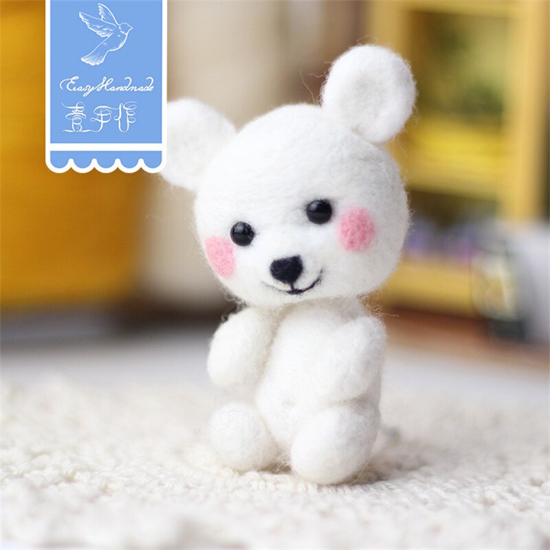 Needle Felting Animals Mouse Hand Made Felt Rabbit Dog Cat Shiba Inu DIY Kit for Adults Starter Crafts Matrial
