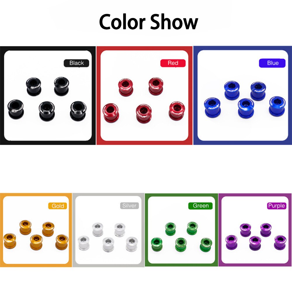 5Pcs Mtb Fiets Kettingwiel Schroeven Fietsen Kettingblad Wielbout Legering 7075 4.9Mm/6.4Mm Racefiets Disc schroeven Voor Crankstel Onderdelen