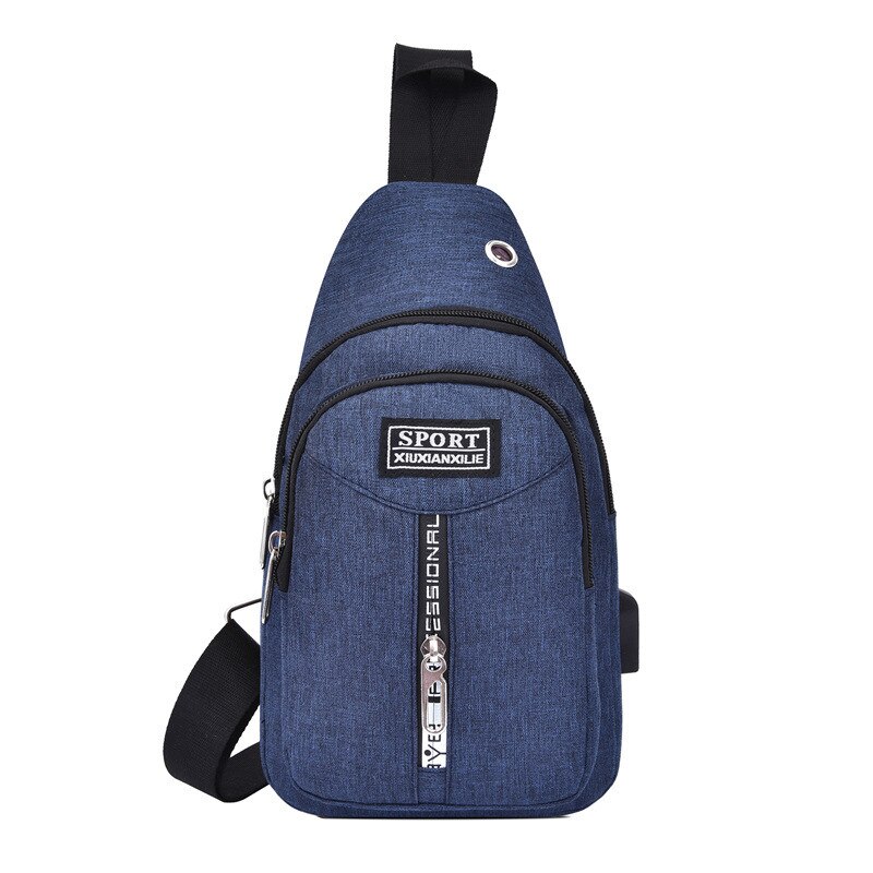 Male Shoulder Bags USB Charging Crossbody Bags Multifunctional Canvas Theft Chest Bags Short Trip Messengers Bag: 10