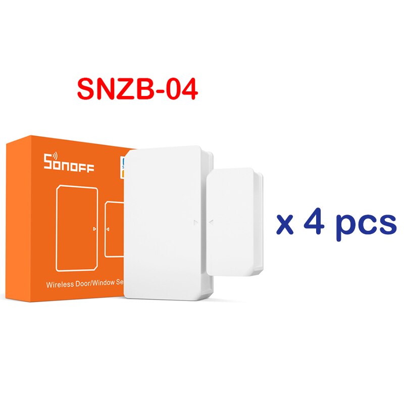 8 pces sonoff sem fio porta janela sensor DW2-RF DW2-WIFI SNZB-04-zigbee sem fio porta/janela ímã sensor compatível com ifttt: 4 pieces SNZB-04