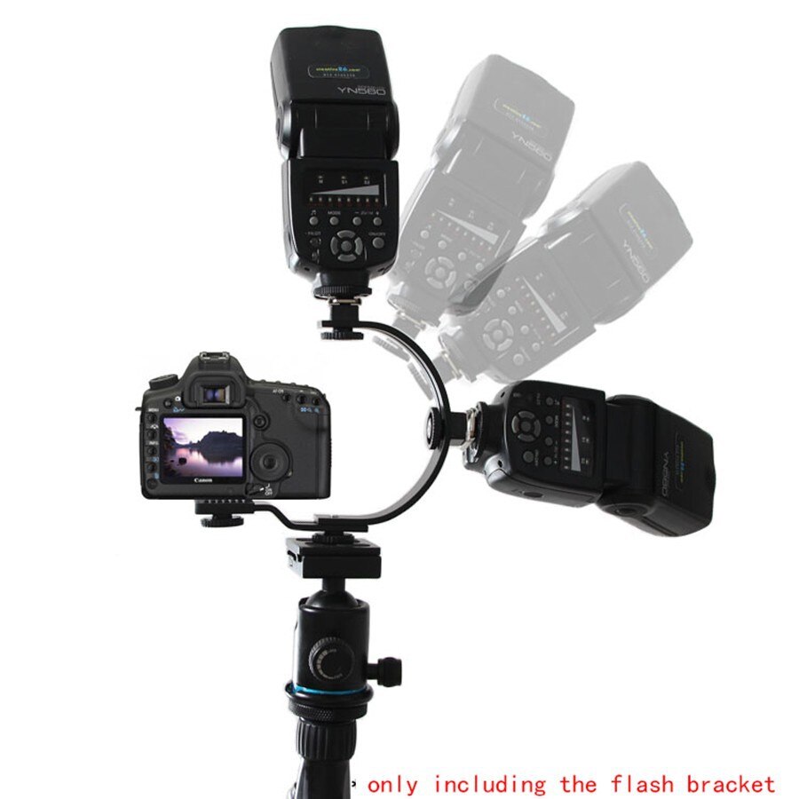 Photography C-Shaped Shoe Flash Bracket Stand For LED Video Light DSLR Camera Camcorder Flash Speedlite Speedlight