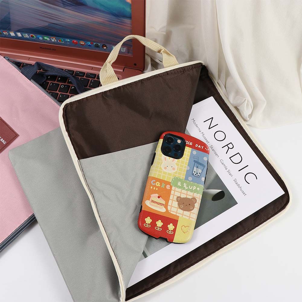 Large Zipper Canvas Organizer Bag A4 Size File Pocket File Bag File Folder Document Bag Briefcase