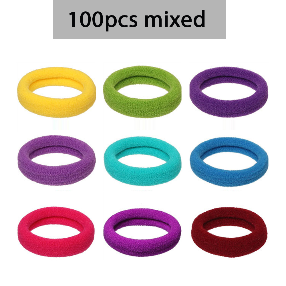 Gomas elásticas para el pelo para niña y mujer, cintas desechables coloridas para el pelo, lazos para el pelo para niña y mujer, 100 piezas: Lavanda