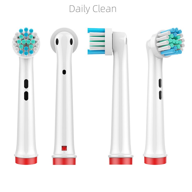 4Stck Dupont Borsten Elektrische Zahnbürste Köpfe Zähne Aufhellen/Tägliche Reinigung/Präzision Reinigung/Weiche Pflege Zähne funktion Für Oral B: Schwarz