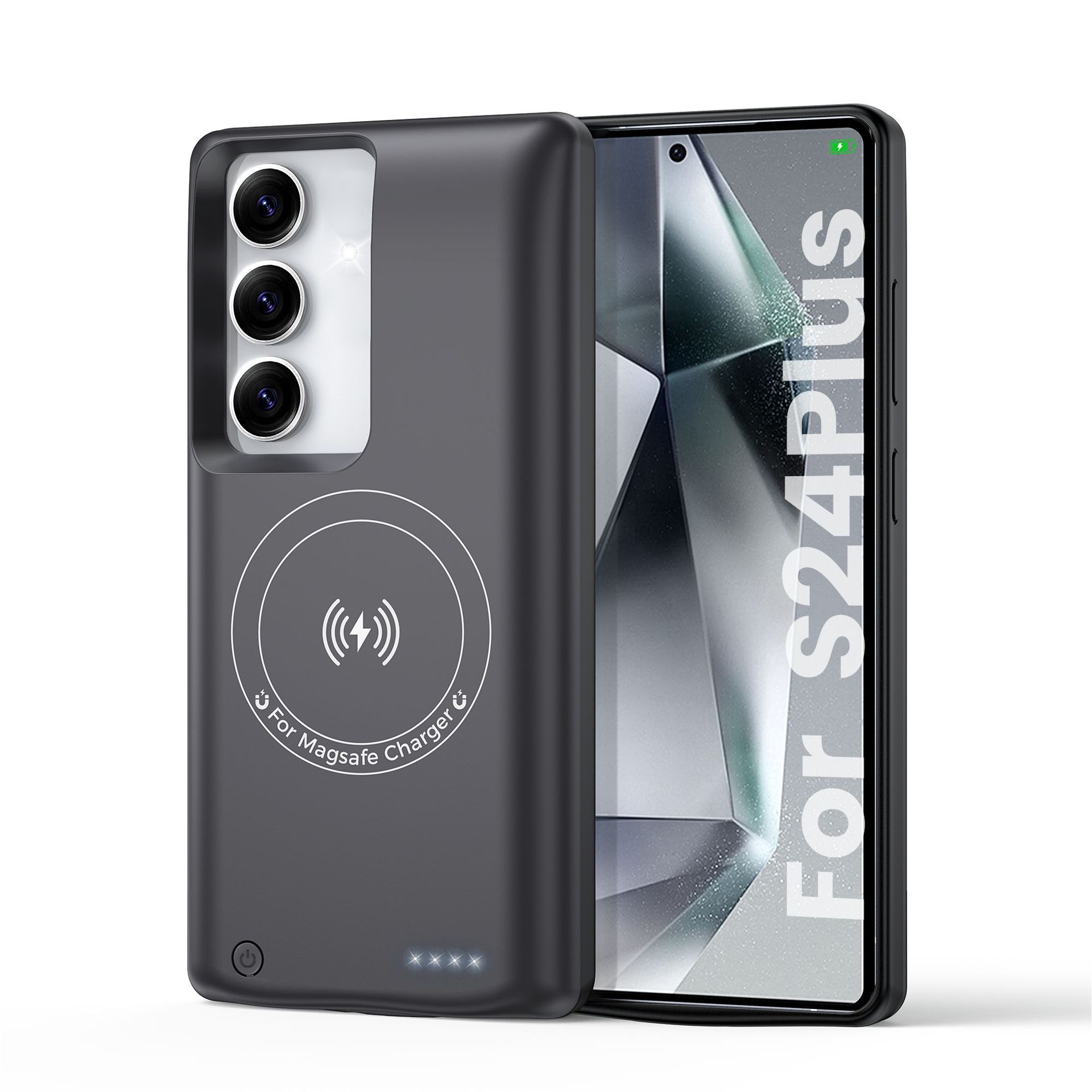 Batteria ausiliaria per Samsung Galaxy S22 S23 S24 S25 Ultra S25 Plus Custodia caricabatteria wireless magnetica Power Bank: Avorio