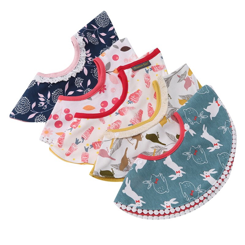 Baby Slabbertjes - 28cm Diameter - Cartoon Patroon - Katoen - Unisex Voedingsschort