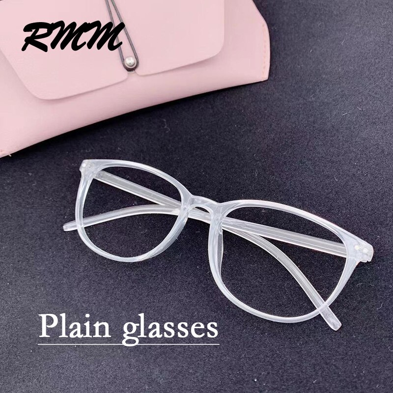 RMM Retro Square round Frame Plain Glasses Anti blue light glasses Women&Men Optical Spectacle Glasses Myopia Eyeglasses Frames: 1