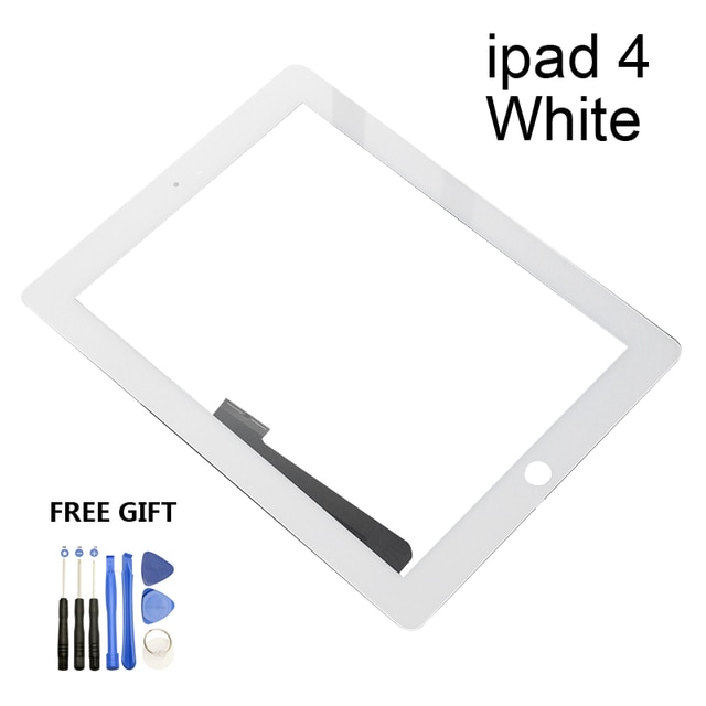 Voor Apple Ipad 4 Touch Screen A1458 A1459 A1460 Vervanging Digitizer Sensor Glass Panel Lcd Outer: White NO Button