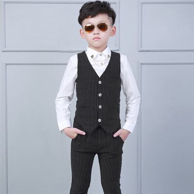 Traje de para niño, para bodas, de graduación, 24M-10T, conjuntos de traje de corte ajustado para niño, esmoquin Formal, chaleco, pantalones, tira de disfraz clásico