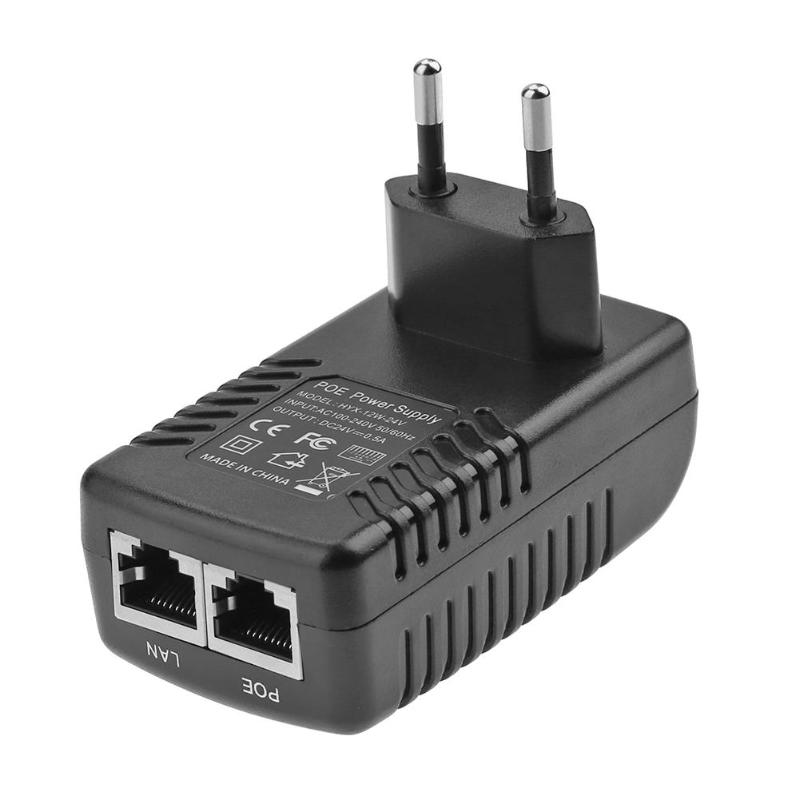 Alloyseed 24V 0.5A 12W Stekker Poe Injector Ethernet Adapter Ip Telefoon Camera Poe Schakelaar Voeding