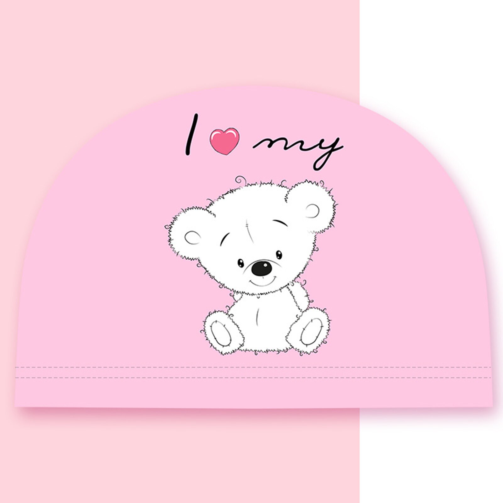 3D Swim Hat Stretchy Bathing Swimming Hat Teens Girls Boys Beach Cute Swim Age 2-12 Toddle Children Pool Ear Protector: Pink Teddy Bear