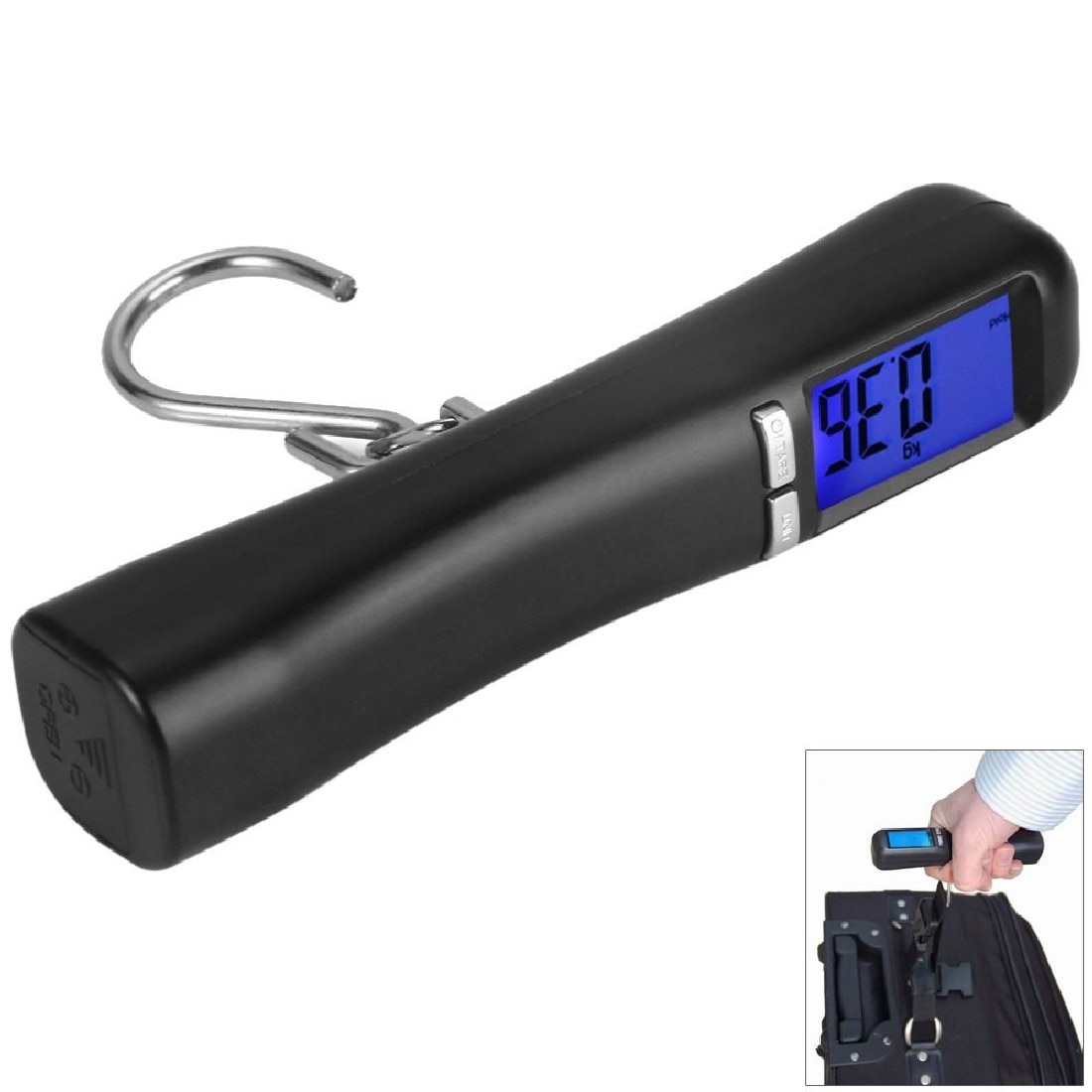 40kg/10g koukkuvaaka lcd digitaalinen punnitus matkatavaroihin matkatavarat matkalaukku laukku paino elektroninen riippuva tasapaino kala