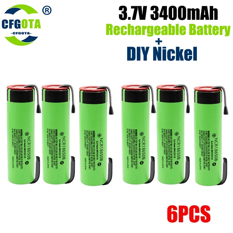 Original 18650 NCR18650B 3.7V 3400mah 18650 Lithium Battery For Welding Nickel Batteries: Beige