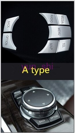 Auto Innen Multimedia-Taste Aufkleber Getriebe Kopf Rahmen Shift-Trim Für BMW F01 F07 F10 11 F20 F22 F25 F26 f30 F32 F34 F36 RHD/LHD: A type button cover
