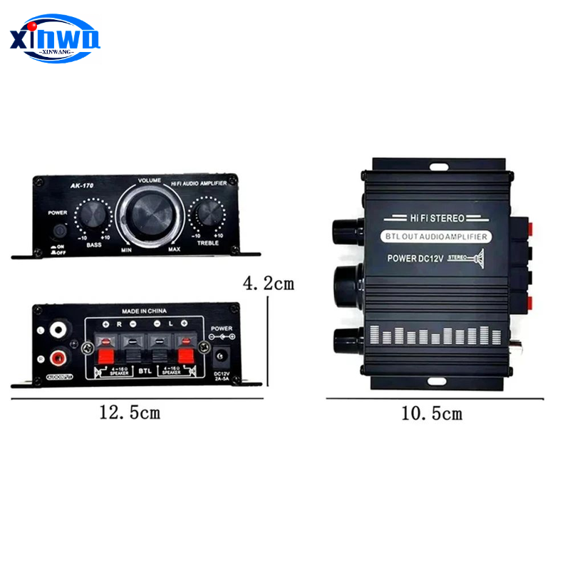 Ak170 Lichte Mini Stereo Eindversterker Met 4 Inch Speaker Diy Kit Vending Pinball Audio Arcade Game Machine Module Mp3 Speler