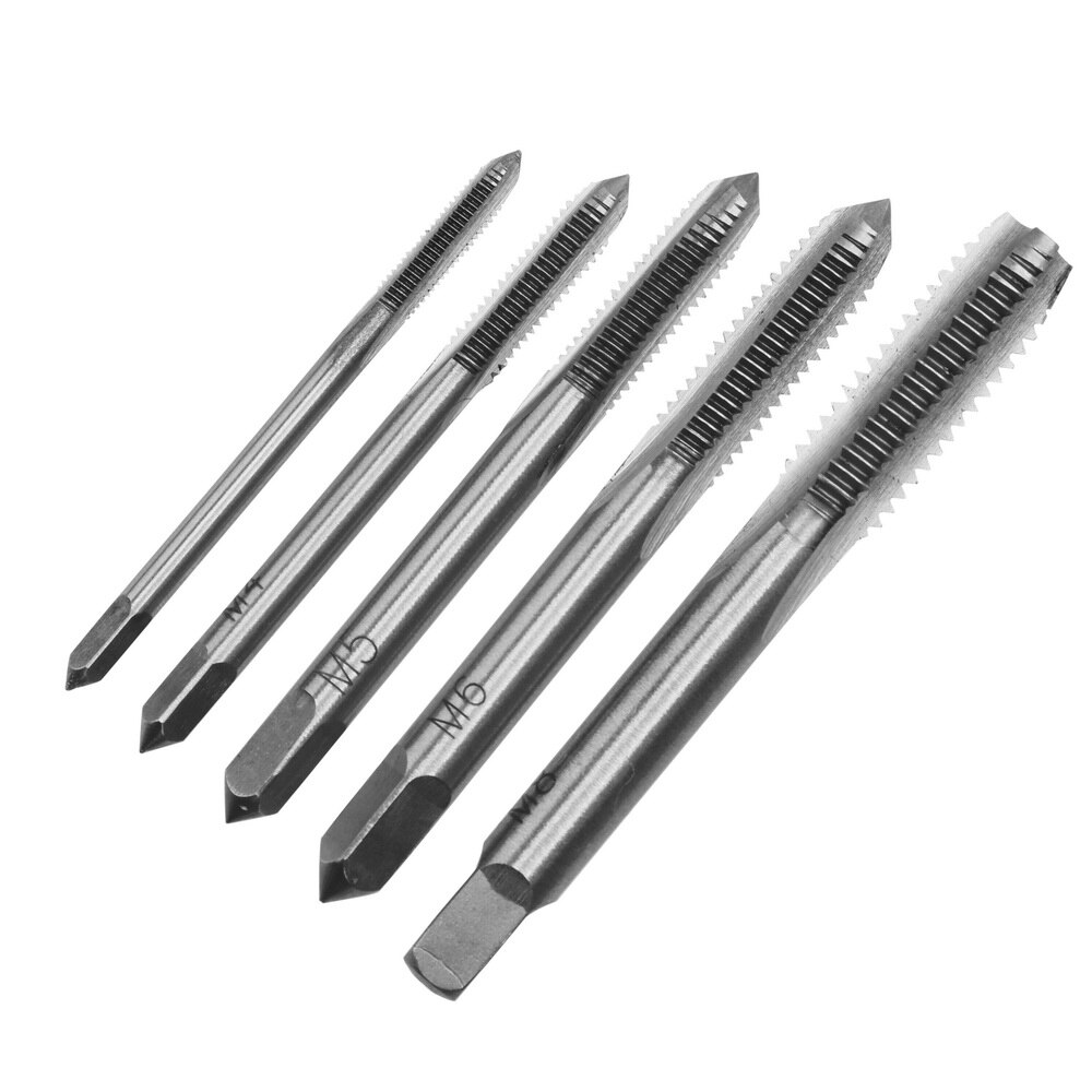 DIYWORK 5pcs/lot HSS M3 M4 M5 M6 M8 Thread Tap Drill Machine Spiral Point Straight Fluted Screw Thread Metric Plug Hand Drill
